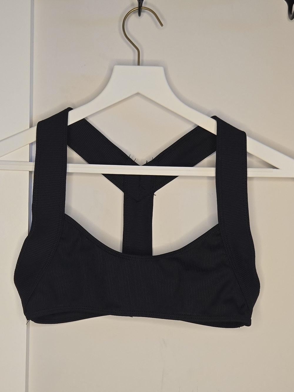 Minimale Animale Black Ribbed Swim Bralette